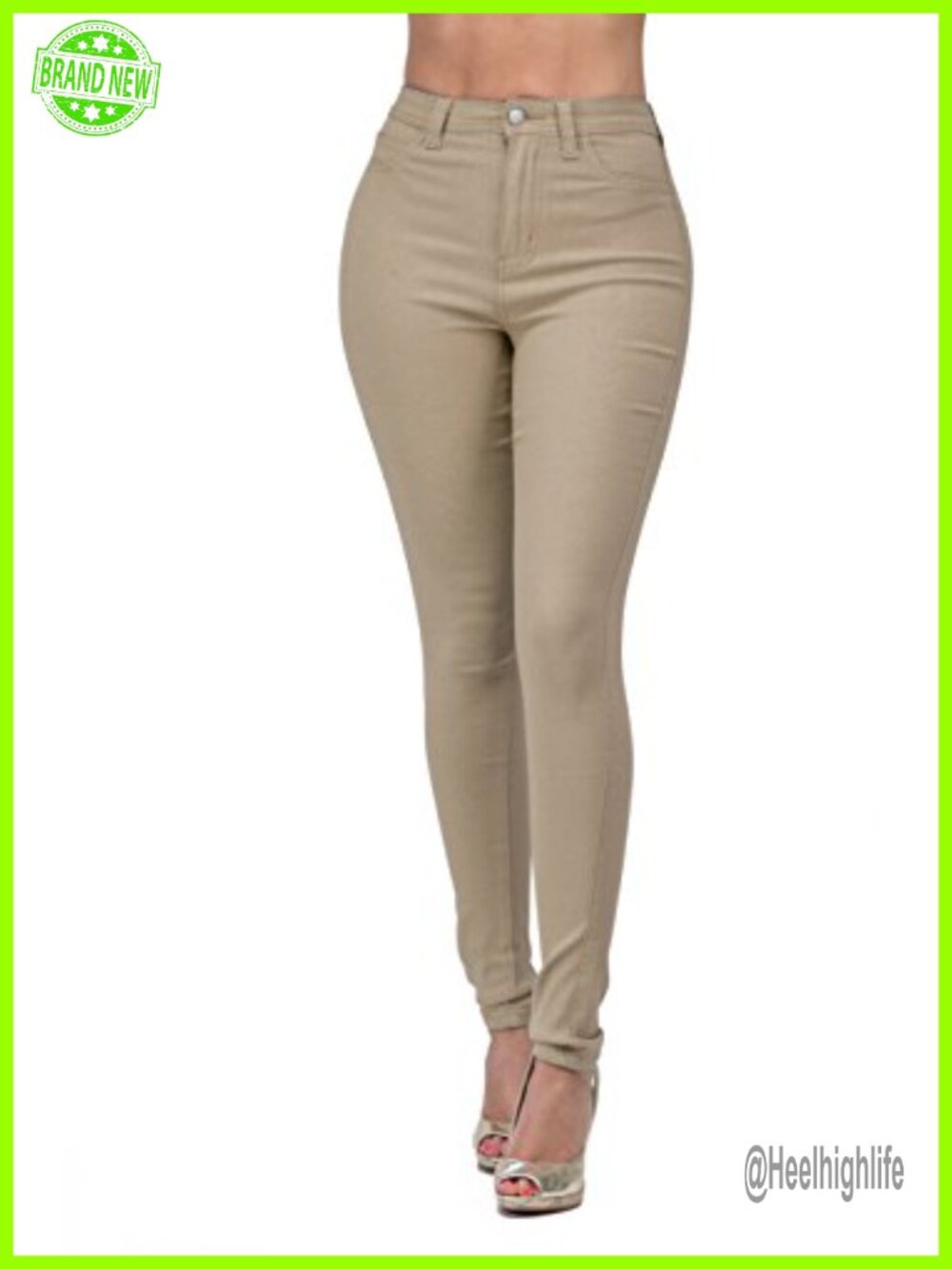 High Waisted Stretch Skinny Destroyed Ripped Distressed Jeans